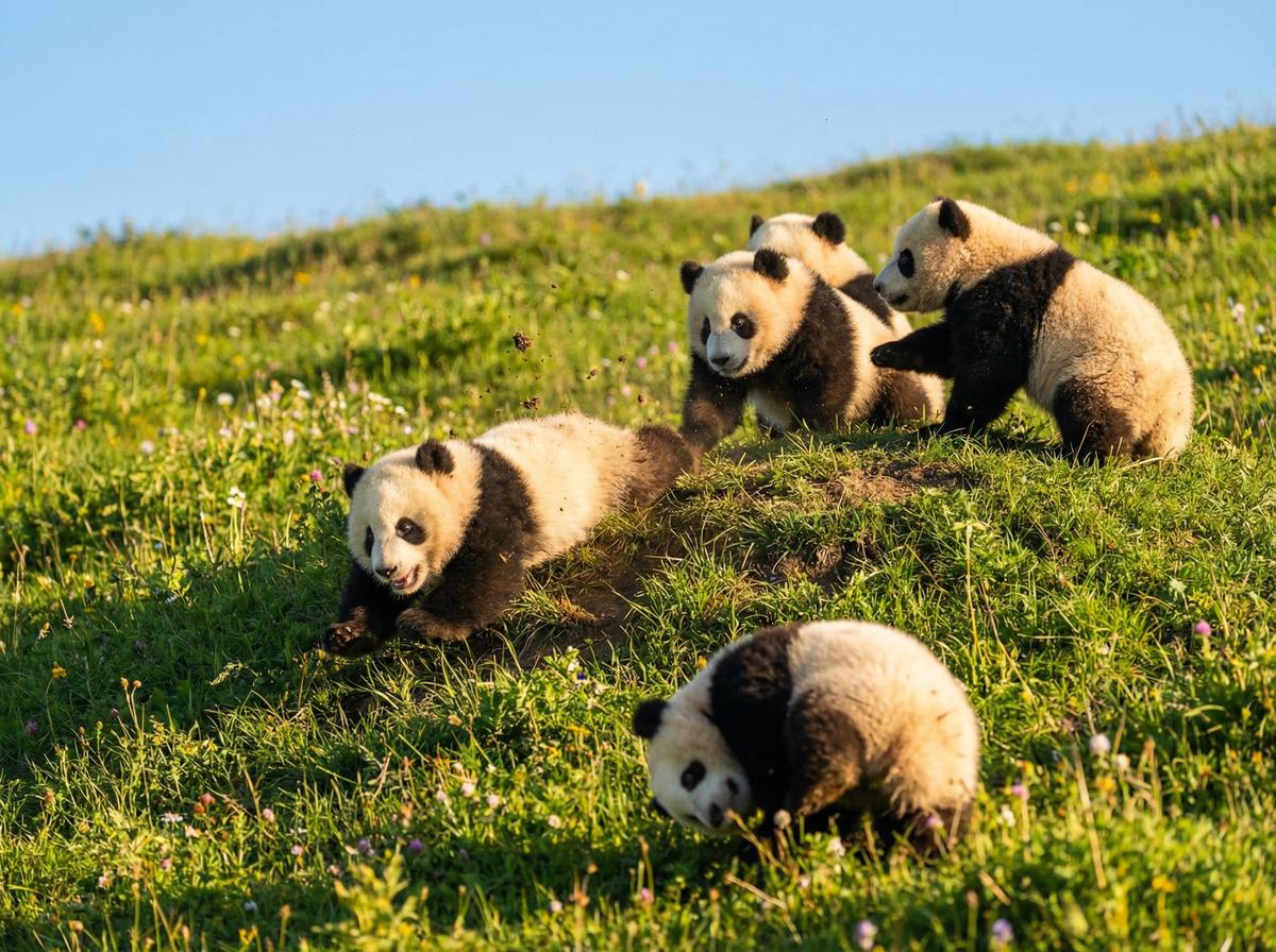 四虎熊猫宝宝嬉戏视频